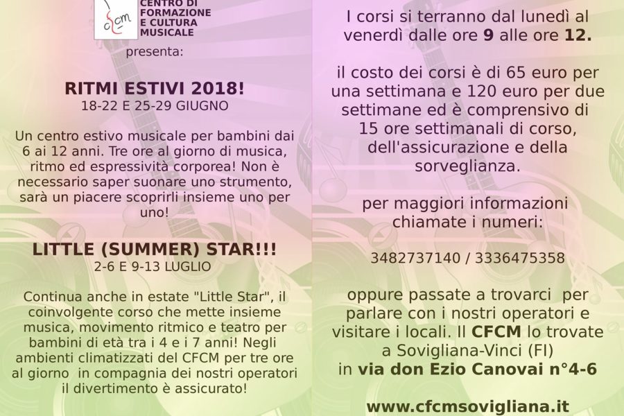 CentriEstiviMusicali2018! e LITTLE (SUMMER) STAR