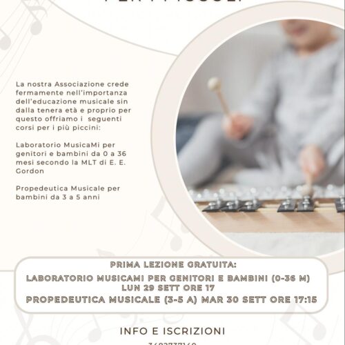 La Musica per i Piccoli – Prima lezione GRATUITA