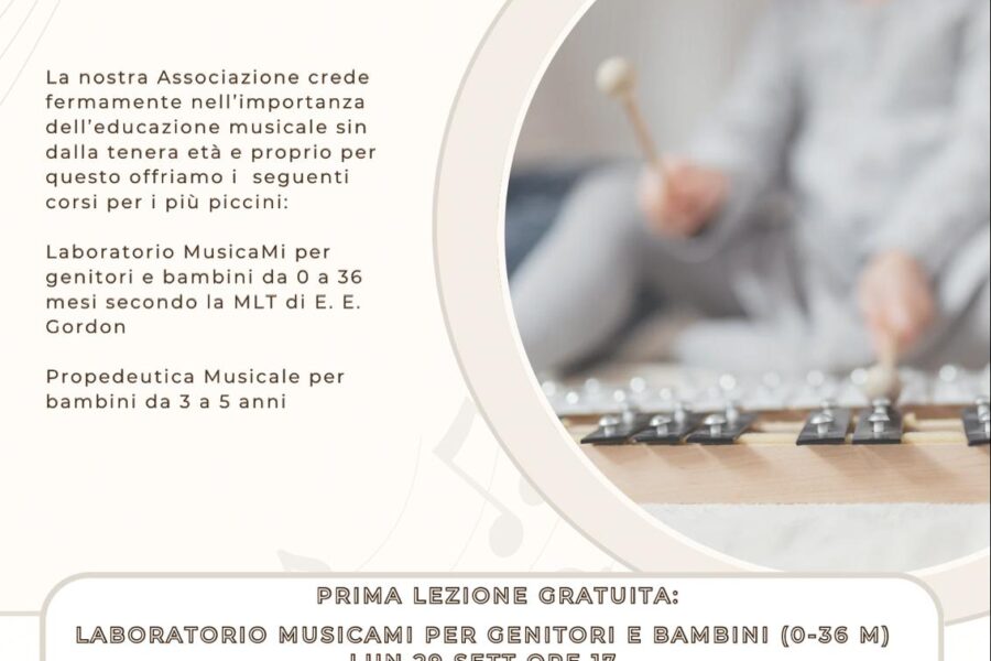 La Musica per i Piccoli – Prima lezione GRATUITA