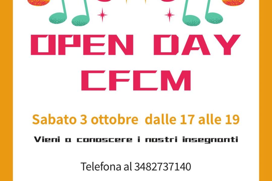 🎶 OPEN DAY CFCM – SOVIGLIANA VINCI 🎶 PROVE GRATUITE PER TUTTI!